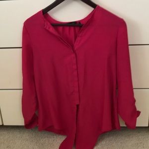 NWOT pink button blouse size xs